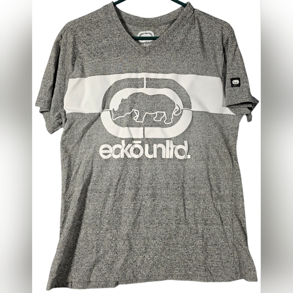 Echo Other - ECKO UNLTD MEN'S SHORT SLEEVE V-NECK‎ GRAY T-SHIRT SIZE Large